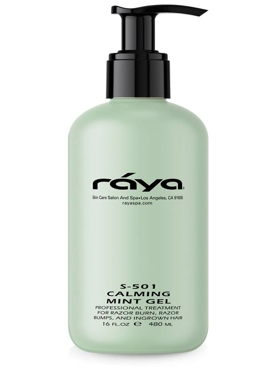RAYA Calming Mint Gel 16 oz (S-501) | Softening and Soothing Gel | Great for After Shaving and Waxing | Helps Heal Razor Bumps, Razor Burns, and Ingrown Hairs