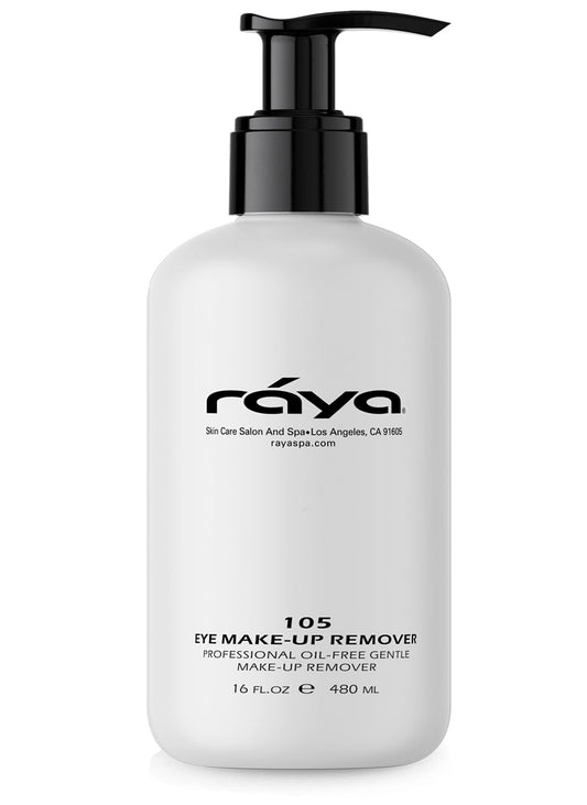 Raya Eye Make-Up Remover 16 oz (105) | Oil-Free, Make-Up Removing Cleansing Fluid | Gently Removes Non-Water-Proof Mascara | Great For Sensitive Skin
